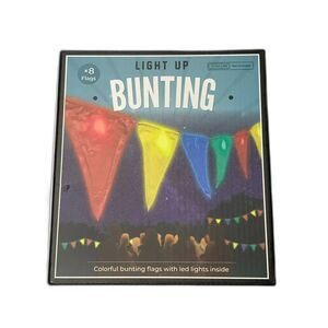 Light Up Bunting, 8 Colorful Bunting Flags with LED Lights Inside